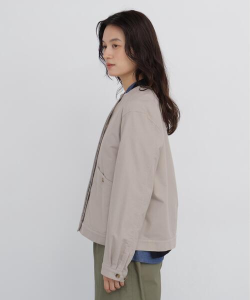 human woman（ヒューマンウーマン）の「◆【名品 / ウォッシャブル】ストレッチエアリードットコードブルゾン（ブルゾン・レディース・ベージュ系その他2/ネイビー/ブラウン・MEDIUM）」の11枚目の写真