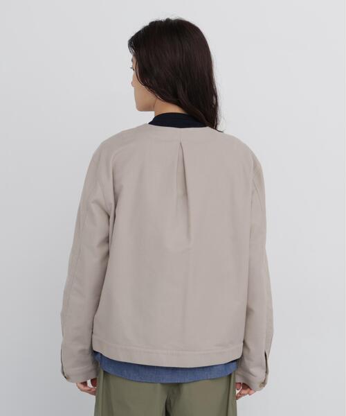 human woman（ヒューマンウーマン）の「◆【名品 / ウォッシャブル】ストレッチエアリードットコードブルゾン（ブルゾン・レディース・ベージュ系その他2/ネイビー/ブラウン・MEDIUM）」の12枚目の写真