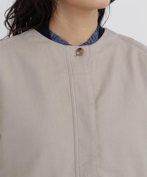 human woman（ヒューマンウーマン）の「◆【名品 / ウォッシャブル】ストレッチエアリードットコードブルゾン（ブルゾン・レディース・ベージュ系その他2/ネイビー/ブラウン・MEDIUM）」の13枚目の写真