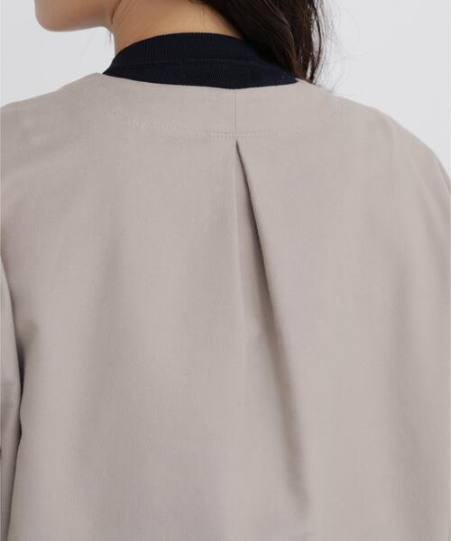 human woman（ヒューマンウーマン）の「◆【名品 / ウォッシャブル】ストレッチエアリードットコードブルゾン（ブルゾン・レディース・ベージュ系その他2/ネイビー/ブラウン・MEDIUM）」の17枚目の写真