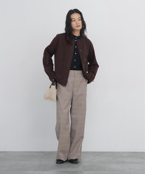 human woman（ヒューマンウーマン）の「◆【名品 / ウォッシャブル】ストレッチエアリードットコードブルゾン（ブルゾン・レディース・ベージュ系その他2/ネイビー/ブラウン・MEDIUM）」の22枚目の写真
