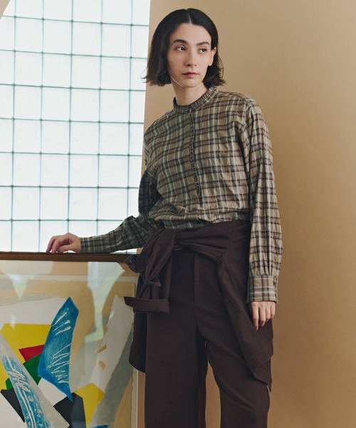 human woman（ヒューマンウーマン）の「◆【名品 / ウォッシャブル】ストレッチエアリードットコードブルゾン（ブルゾン・レディース・ベージュ系その他2/ネイビー/ブラウン・MEDIUM）」の6枚目の写真
