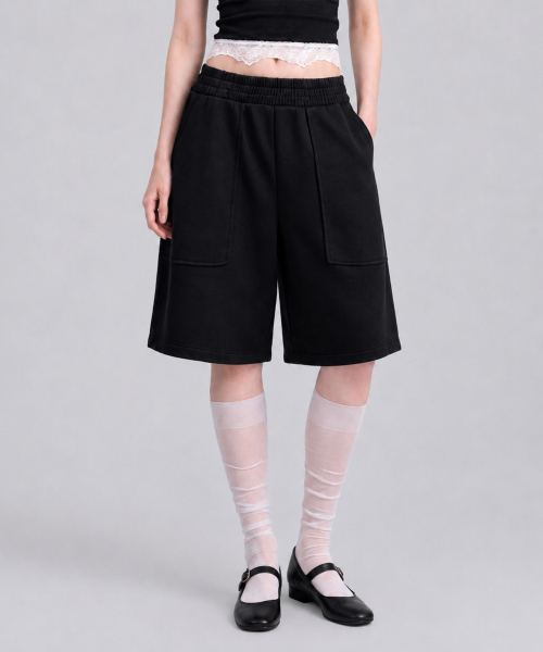 UNDEROFF(アンダーオフ)の「ローカットアウトポケットバミューダパンツブラック(その他パンツ・レディース・ブラック・FREE)」の2枚目の写真