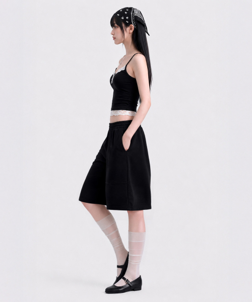 UNDEROFF(アンダーオフ)の「ローカットアウトポケットバミューダパンツブラック(その他パンツ・レディース・ブラック・FREE)」の8枚目の写真