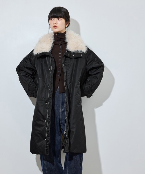 upperhights(アッパーハイツ)の「【upper hights for ADAM ET ROPE'】別注 THE U-BENCH COAT(ナイロンジャケット・レディース・ブラック/グレー・FREE)」の1枚目の写真