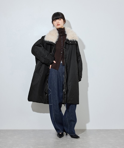 upperhights(アッパーハイツ)の「【upper hights for ADAM ET ROPE'】別注 THE U-BENCH COAT(ナイロンジャケット・レディース・ブラック/グレー・FREE)」の4枚目の写真