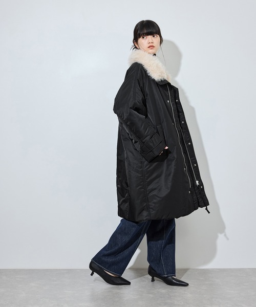 upperhights(アッパーハイツ)の「【upper hights for ADAM ET ROPE'】別注 THE U-BENCH COAT(ナイロンジャケット・レディース・ブラック/グレー・FREE)」の5枚目の写真
