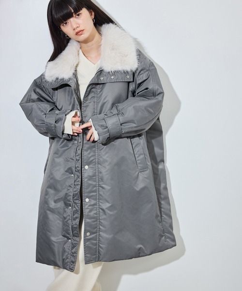 upperhights(アッパーハイツ)の「【upper hights for ADAM ET ROPE'】別注 THE U-BENCH COAT(ナイロンジャケット・レディース・ブラック/グレー・FREE)」の9枚目の写真