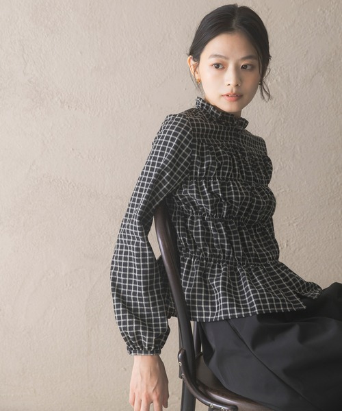 URBAN RESEARCH ROSSO WOMEN(アーバンリサーチ ロッソ)の「チェックシャーリングブラウス(シャツ/ブラウス・レディース・ブラック/ブラウン/オフホワイト・FREE)」の22枚目の写真