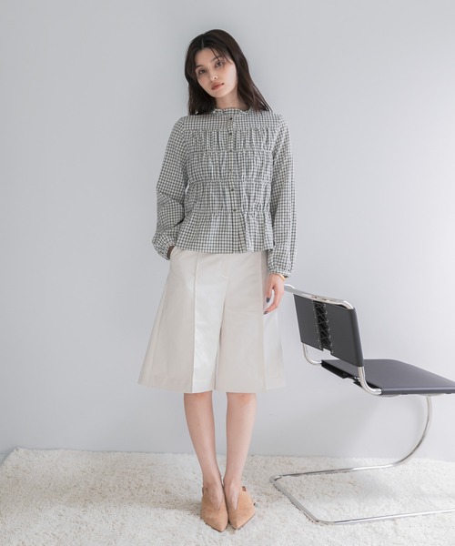 URBAN RESEARCH ROSSO WOMEN(アーバンリサーチ ロッソ)の「チェックシャーリングブラウス(シャツ/ブラウス・レディース・ブラック/ブラウン/オフホワイト・FREE)」の4枚目の写真