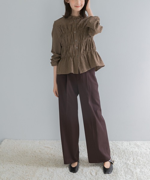 URBAN RESEARCH ROSSO WOMEN(アーバンリサーチ ロッソ)の「チェックシャーリングブラウス(シャツ/ブラウス・レディース・ブラック/ブラウン/オフホワイト・FREE)」の8枚目の写真