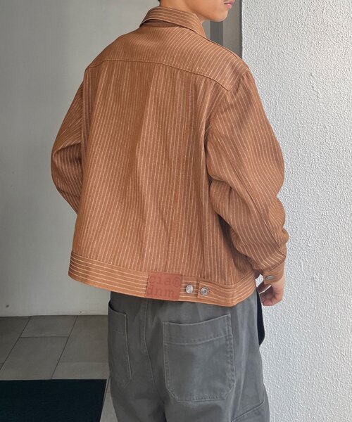 CIAOPANIC(チャオパニック)の「【cian denim/シアンデニム】クロップドデニムジャケット(デニムジャケット・メンズ・ブラウン/インディゴブルー/グレー・LARGE/MEDIUM/SMALL)」の3枚目の写真