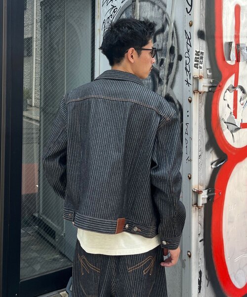 CIAOPANIC(チャオパニック)の「【cian denim/シアンデニム】クロップドデニムジャケット(デニムジャケット・メンズ・ブラウン/インディゴブルー/グレー・LARGE/MEDIUM/SMALL)」の21枚目の写真