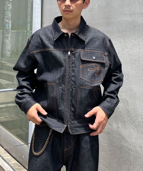 CIAOPANIC(チャオパニック)の「【cian denim/シアンデニム】クロップドデニムジャケット(デニムジャケット・メンズ・ブラウン/インディゴブルー/グレー・LARGE/MEDIUM/SMALL)」の4枚目の写真