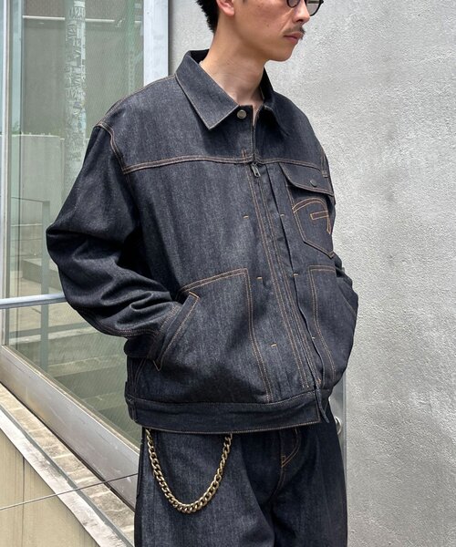 CIAOPANIC(チャオパニック)の「【cian denim/シアンデニム】クロップドデニムジャケット(デニムジャケット・メンズ・ブラウン/インディゴブルー/グレー・LARGE/MEDIUM/SMALL)」の5枚目の写真