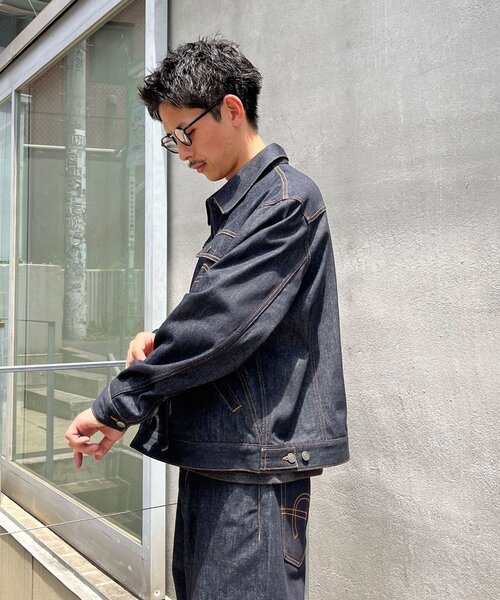 CIAOPANIC(チャオパニック)の「【cian denim/シアンデニム】クロップドデニムジャケット(デニムジャケット・メンズ・ブラウン/インディゴブルー/グレー・LARGE/MEDIUM/SMALL)」の6枚目の写真