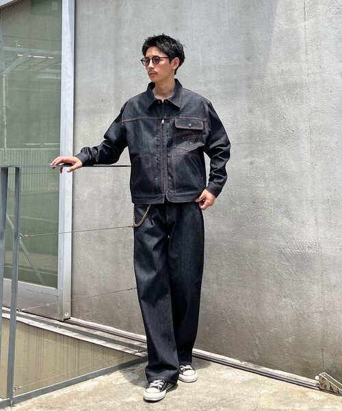 CIAOPANIC(チャオパニック)の「【cian denim/シアンデニム】クロップドデニムジャケット(デニムジャケット・メンズ・ブラウン/インディゴブルー/グレー・LARGE/MEDIUM/SMALL)」の8枚目の写真