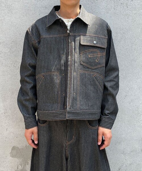 CIAOPANIC(チャオパニック)の「【cian denim/シアンデニム】クロップドデニムジャケット(デニムジャケット・メンズ・ブラウン/インディゴブルー/グレー・LARGE/MEDIUM/SMALL)」の11枚目の写真
