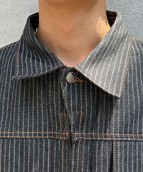 CIAOPANIC(チャオパニック)の「【cian denim/シアンデニム】クロップドデニムジャケット(デニムジャケット・メンズ・ブラウン/インディゴブルー/グレー・LARGE/MEDIUM/SMALL)」の14枚目の写真