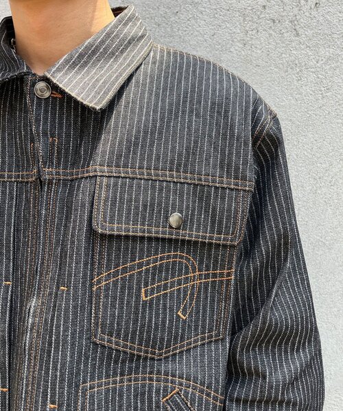 CIAOPANIC(チャオパニック)の「【cian denim/シアンデニム】クロップドデニムジャケット(デニムジャケット・メンズ・ブラウン/インディゴブルー/グレー・LARGE/MEDIUM/SMALL)」の15枚目の写真
