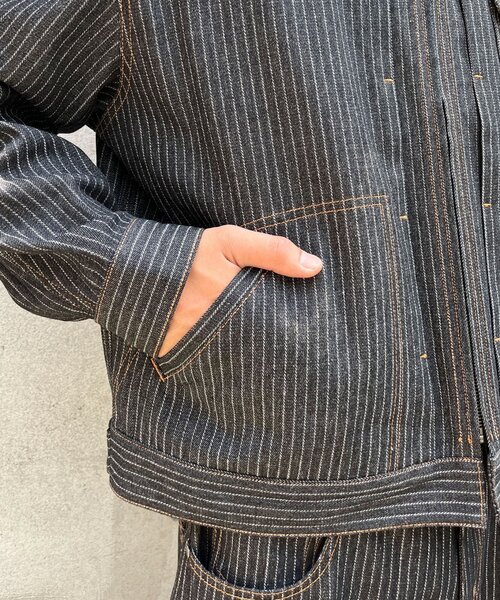 CIAOPANIC(チャオパニック)の「【cian denim/シアンデニム】クロップドデニムジャケット(デニムジャケット・メンズ・ブラウン/インディゴブルー/グレー・LARGE/MEDIUM/SMALL)」の16枚目の写真