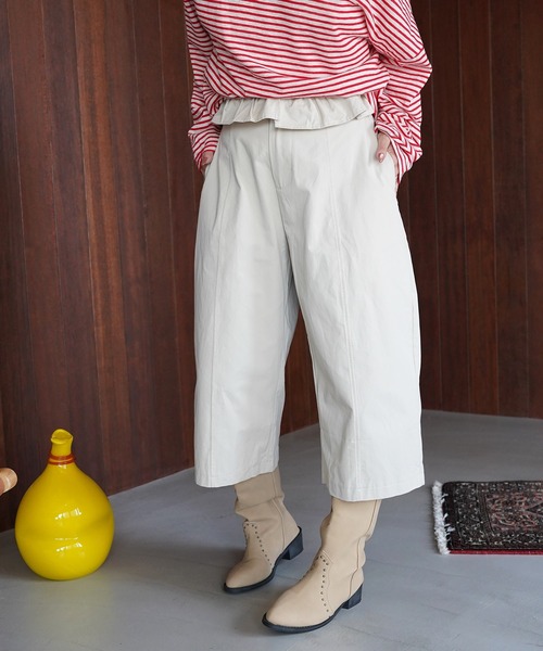 SANSeLF(サンセルフ)の「【SANSeLF】ウエストフリルハーフパンツ saw26a014(その他パンツ・レディース・ベージュ/ダークグレー・FREE)」の7枚目の写真