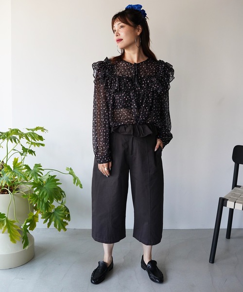 SANSeLF(サンセルフ)の「【SANSeLF】ウエストフリルハーフパンツ saw26a014(その他パンツ・レディース・ベージュ/ダークグレー・FREE)」の13枚目の写真
