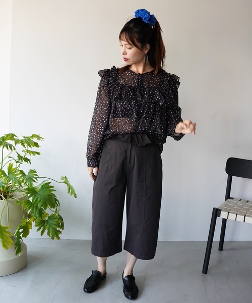 SANSeLF(サンセルフ)の「【SANSeLF】ウエストフリルハーフパンツ saw26a014(その他パンツ・レディース・ベージュ/ダークグレー・FREE)」の14枚目の写真