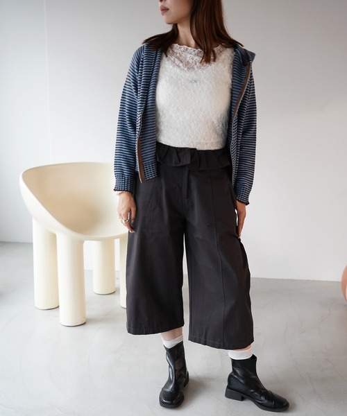 SANSeLF(サンセルフ)の「【SANSeLF】ウエストフリルハーフパンツ saw26a014(その他パンツ・レディース・ベージュ/ダークグレー・FREE)」の15枚目の写真