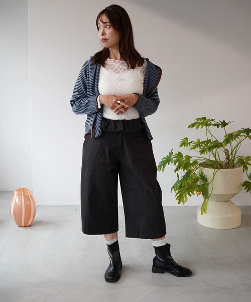 SANSeLF(サンセルフ)の「【SANSeLF】ウエストフリルハーフパンツ saw26a014(その他パンツ・レディース・ベージュ/ダークグレー・FREE)」の16枚目の写真