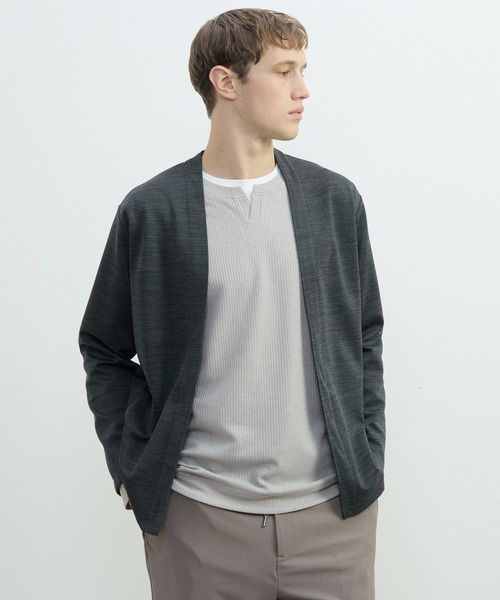 MEN'S MELROSE(メンズメルローズ)の「エアリーシリーズボタンレスカーディガン(カーディガン/ボレロ・メンズ・チャコールグレー/ネイビー/ブラウン・3/4)」の13枚目の写真