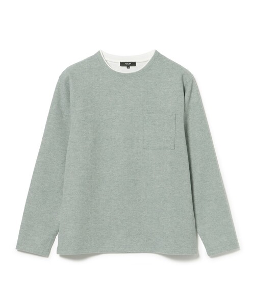 BEAMS HEART(ビームスハート)の「起毛 フェイクレイヤー ロングスリーブTシャツ(Tシャツ/カットソー・メンズ・ブルー系その他/グリーン系その他/ネイビー・XL/L/M)」の2枚目の写真