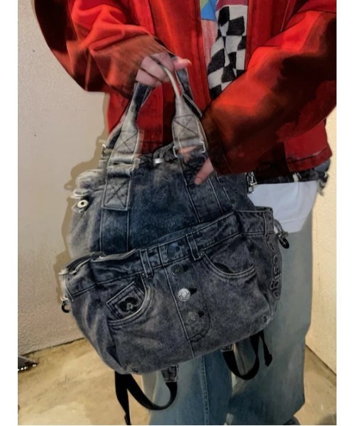 Desigual(デシグアル)の「Denim Wash Multi-way Backpack / デニムウォッシュマルチウェイバックパック(バックパック/リュック・レディース・ブラック・FREE)」の1枚目の写真