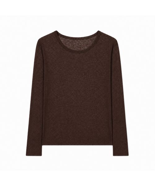 KIMDOH(キムド)の「イリア テンセルウールシアトップ(Tシャツ/カットソー・レディース・ダークブラウン/アッシュグレー/アイボリー・FREE)」の1枚目の写真