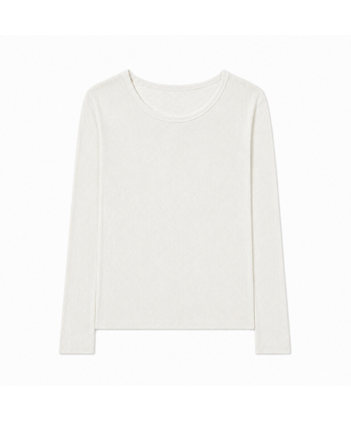 KIMDOH(キムド)の「イリア テンセルウールシアトップ(Tシャツ/カットソー・レディース・ダークブラウン/アッシュグレー/アイボリー・FREE)」の2枚目の写真
