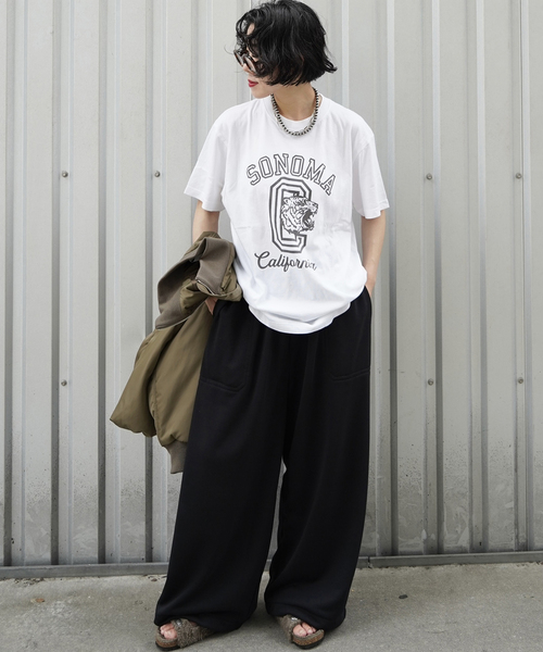 JOURNAL STANDARD LUXE(ジャーナルスタンダード ラックス)の「《追加》SONOMA Print T(Tシャツ/カットソー・レディース・ホワイト/ブラック・FREE)」の6枚目の写真