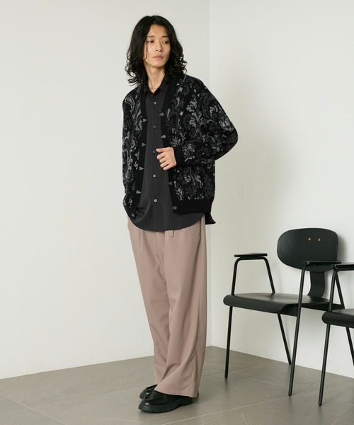 RAGEBLUE(レイジブルー)の「METAL BUTTON DAMASK CARDIGAN/メタルボタンダマスク柄カーディガン(カーディガン/ボレロ・メンズ・ブラック/グレー・MEDIUM/LARGE)」の4枚目の写真