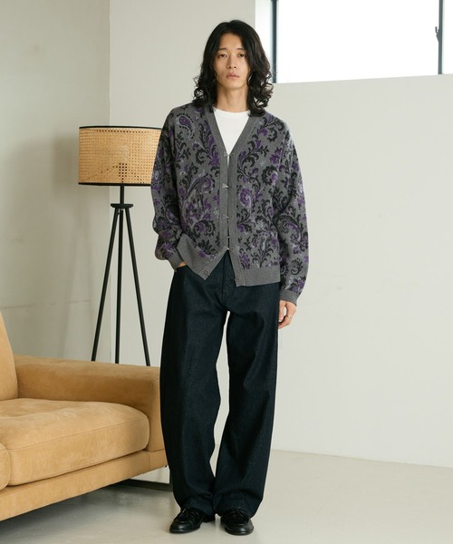 RAGEBLUE(レイジブルー)の「METAL BUTTON DAMASK CARDIGAN/メタルボタンダマスク柄カーディガン(カーディガン/ボレロ・メンズ・ブラック/グレー・MEDIUM/LARGE)」の16枚目の写真