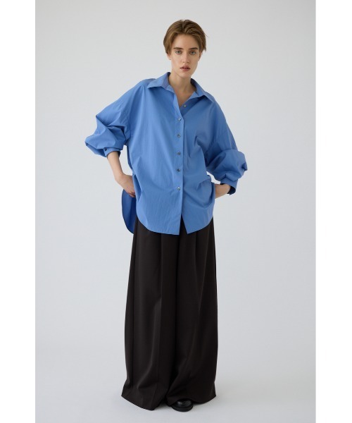 RIM.ARK(リムアーク)の「Neck open oversized SH(ネック オープン オーバーサイズ シャツ)(シャツ/ブラウス・レディース・ホワイト/ブルー/グレー・FREE)」の12枚目の写真