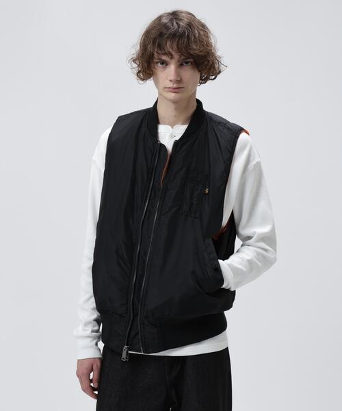 Alpha Industries(アルファインダストリーズ)の「Alpha Industries/アルファ インダストリーズ/MA-1 VEST/エムエーワン ベスト(MA-1・メンズ・ブラック・XS/S/M/L/XL/2XL)」の2枚目の写真