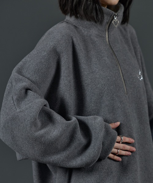 ERAR(エラー)の「【ERAR】ドルマンラメロゴハートリングジップハーフジップスウェット(スウェット・メンズ・ブラック/レッド/グレー/ベージュ/ホワイト・XL/S/L/M)」の18枚目の写真