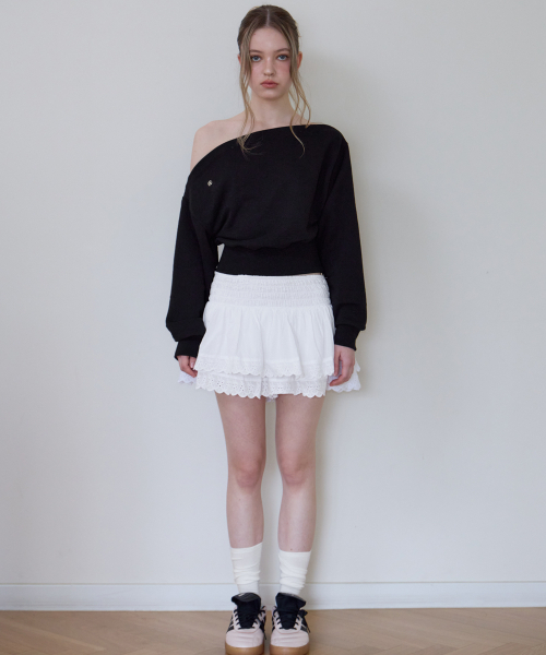 ROSEFRANTZ（ロゼフランツ）の「クロップオフショルダースウェットシャツ [ブラック]（スウェット・レディース・ブラック・OS）」の3枚目の写真