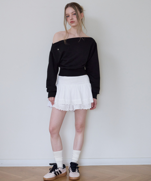 ROSEFRANTZ（ロゼフランツ）の「クロップオフショルダースウェットシャツ [ブラック]（スウェット・レディース・ブラック・OS）」の5枚目の写真