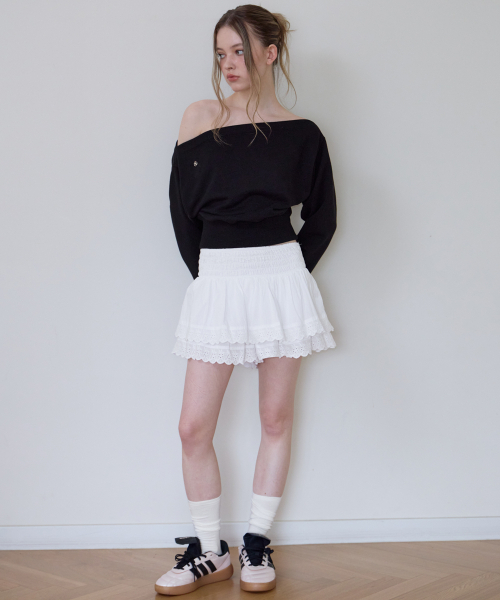 ROSEFRANTZ（ロゼフランツ）の「クロップオフショルダースウェットシャツ [ブラック]（スウェット・レディース・ブラック・OS）」の6枚目の写真