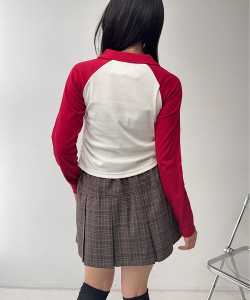 AS KNOW AS plus(アズノゥアズプラス)の「☆サイドドロストVネックロンT(Tシャツ/カットソー・レディース・レッド系/ネイビー系/ブラック系・FREE)」の12枚目の写真