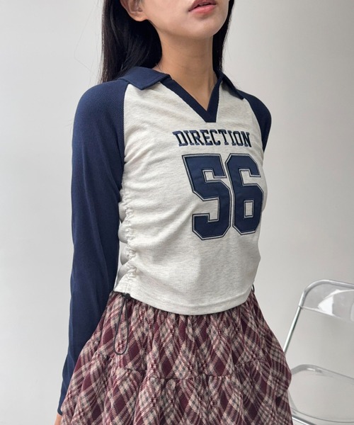 AS KNOW AS plus(アズノゥアズプラス)の「☆サイドドロストVネックロンT(Tシャツ/カットソー・レディース・レッド系/ネイビー系/ブラック系・FREE)」の17枚目の写真