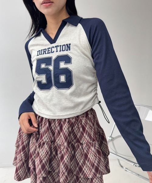 AS KNOW AS plus(アズノゥアズプラス)の「☆サイドドロストVネックロンT(Tシャツ/カットソー・レディース・レッド系/ネイビー系/ブラック系・FREE)」の18枚目の写真