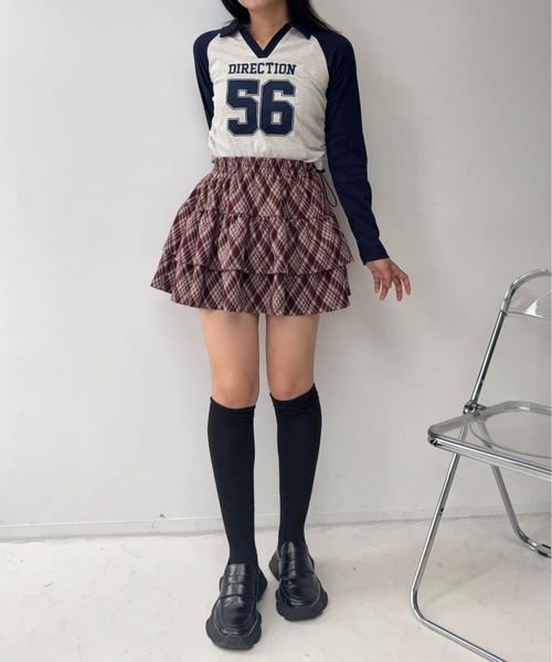 AS KNOW AS plus(アズノゥアズプラス)の「☆サイドドロストVネックロンT(Tシャツ/カットソー・レディース・レッド系/ネイビー系/ブラック系・FREE)」の20枚目の写真