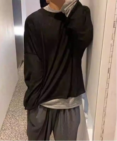 DOUBLE STEAL(ダブルスティール)の「DSリラックスロングスリーブTシャツ(Tシャツ/カットソー・メンズ・ブラック/グレー・X-LARGE/LARGE/MEDIUM)」の3枚目の写真