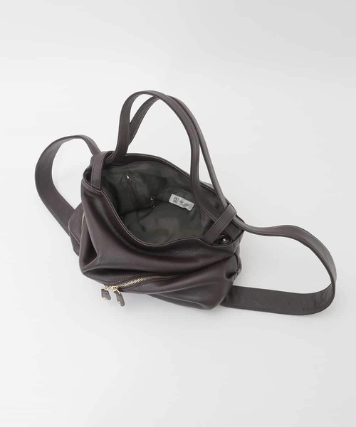MK MICHEL KLEIN（エムケーミッシェルクラン）の「[2WAY]カウレザー変形デザインリュック（トートバッグ・レディース・ブラック/オレンジ系その他・00）」の9枚目の写真